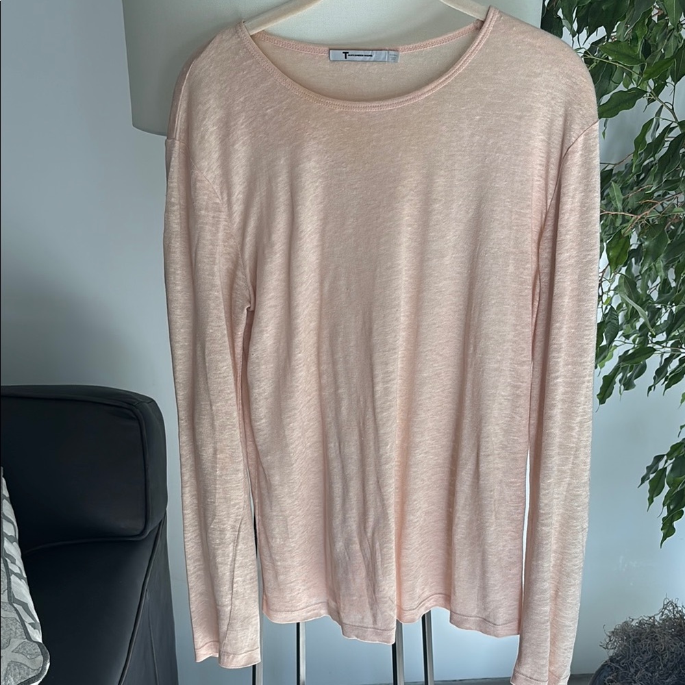 T by Alexander Wang Elegant Pink Long Sleeve Top